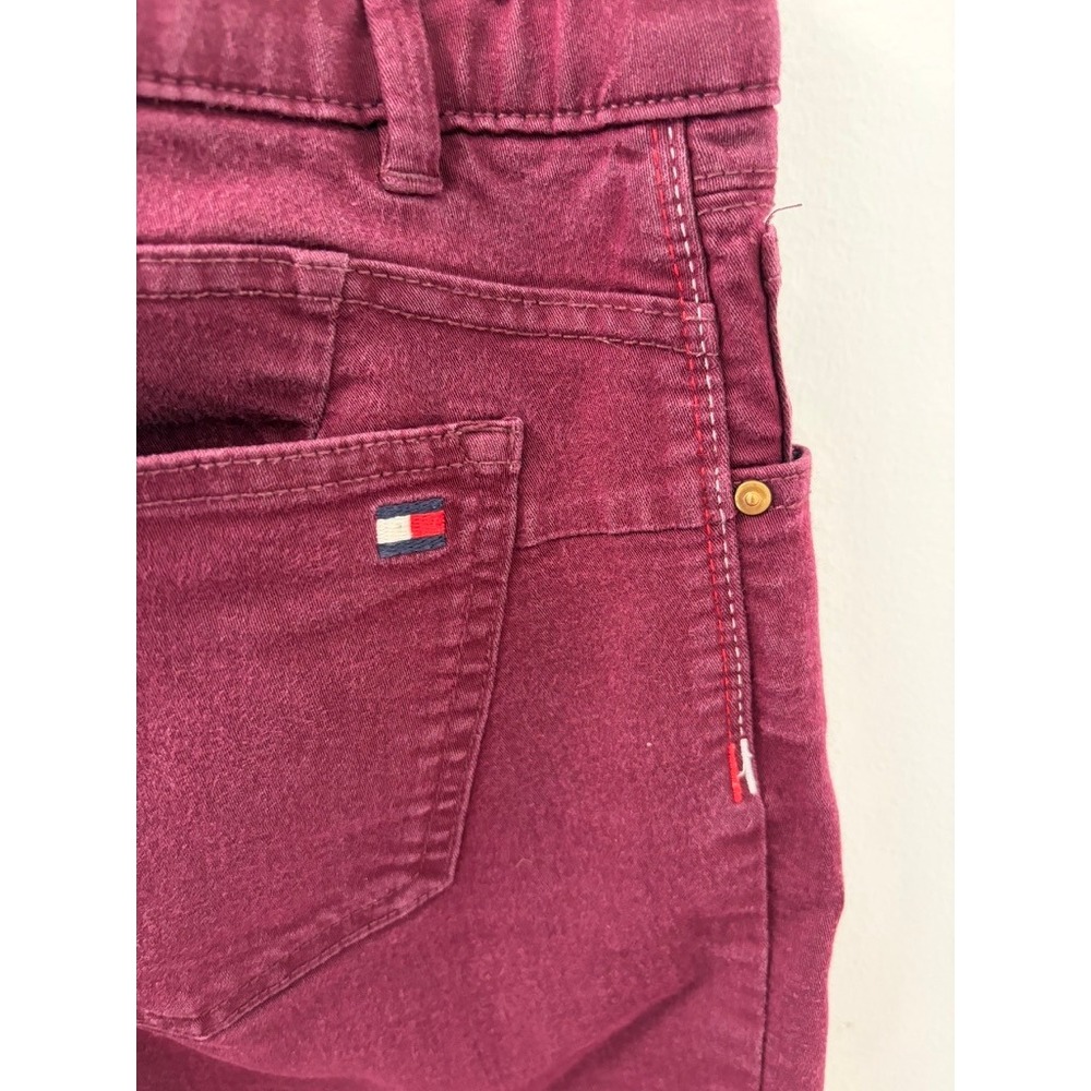 Tommy Hilfiger Womens Burgundy Ankle Pants Size 12 Stretch Slim Fit Wine Red - Picture 8 of 10